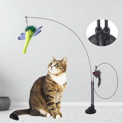 Dubbele Stok Zuignap Kattenspeelgoed