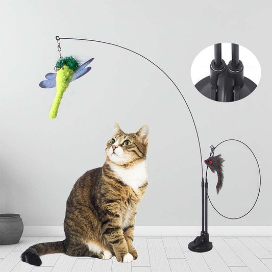 Dubbele Stok Zuignap Kattenspeelgoed