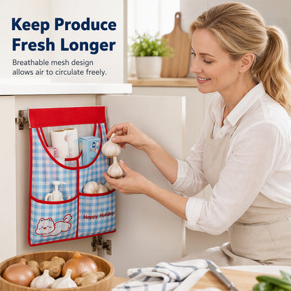 Wandgemonteerde Keukenorganizer Mesh Tas Kastdeur Vuilniszakhouder