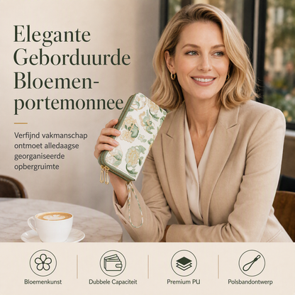 Ruime Elegante Geborduurde Damesportemonnee