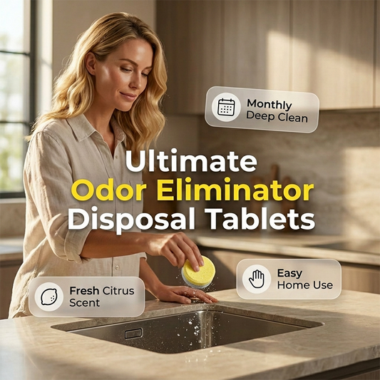 🍋 KOOP 2, KRIJG 1 GRATIS! ♻️ Tabletten voor het reinigen en ontgeuren van de afvoer – Verfrist de keuken, verwijdert geurtjes en is gemakkelijk in gebruik – Heerlijke citrusgeur voor een schone gootsteen ✨