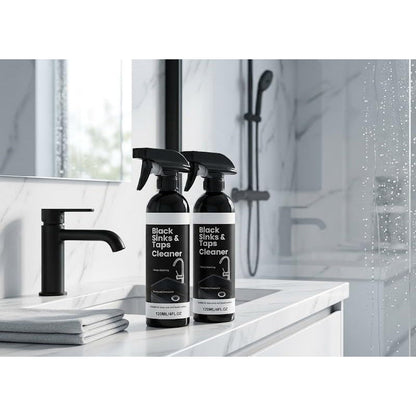 🚿NU 50% KORTING! Kalkverwijderaar Spray voor Zwarte Wastafels & Kranen, Hardnekkige Watervlekken Verwijderaar, Schrobvrije Badkamerreiniger voor Kranen, Wastafels & Doucheoppervlakken