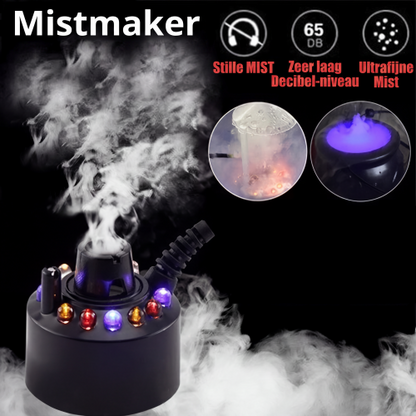 👻 Ultrasone vernevelaar – 12 LED-kleuren, veilige 24V & chemievrije nevel – Perfect voor Halloween & decoratie 🎃