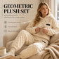 🔥🍂 Pluche set met geometrisch reliëf – tijdloos comfort en moeiteloze stijl voor elke gelegenheid