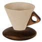 ☕Geniet direct in stijl! Antislip rustieke mok met houten handvat