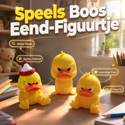 3D-geprint bureauaccessoire: boze gele eend