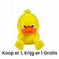 3D-geprint bureauaccessoire: boze gele eend