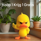 3D-geprint bureauaccessoire: boze gele eend