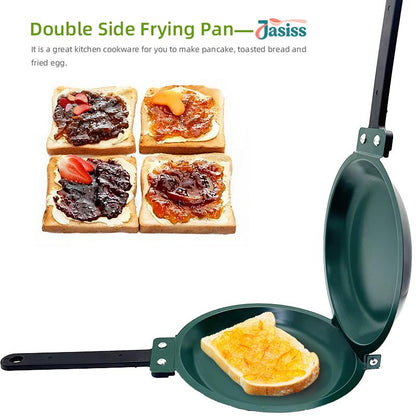 Anti-aanbak Pan voor Dubbelzijdig Gebruik – Perfect voor Pannenkoeken, Steaks & Wafelhoorntjes!