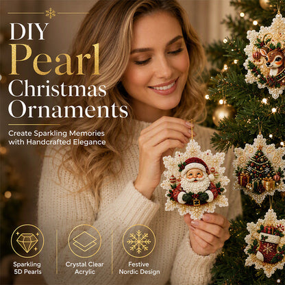 🎄✨ DIY Parel Kersthangers Set – Fonkelende 5D Diamond Painting Kerstversiering