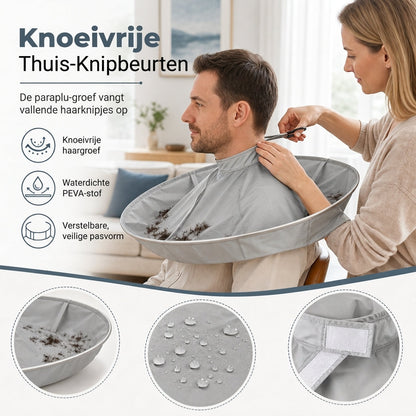 🥳2026 BESTSELLER🥾 Kapperscape – Diepe Groef Vangt Haren, Waterdicht – Ademend, Zonder Geur – Voor Volwassenen & Kinderen – Vouwt tot 60cm! 🛡️💨