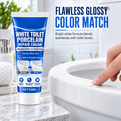 Witte reparatiepasta voor toiletporselein