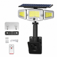 Solar-buitenlamp met 3 lichtkoppen en bewegingssensor