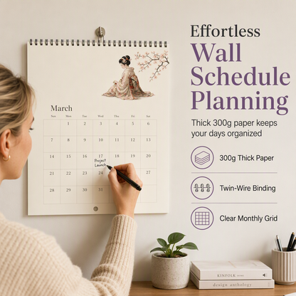 🌸 Wandkalender 2027 van dik papier