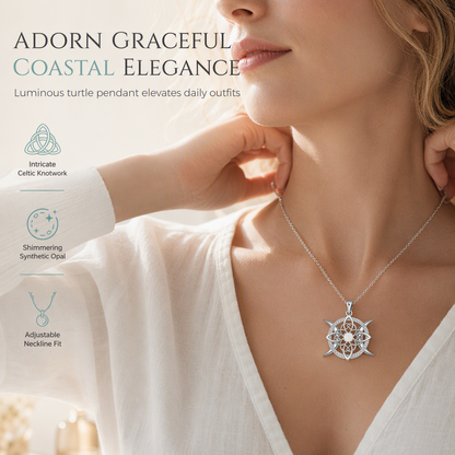 ⏳ Tijdelijke aanbieding⏳ Elegante Keltische ketting met zeegroene opaalhanger