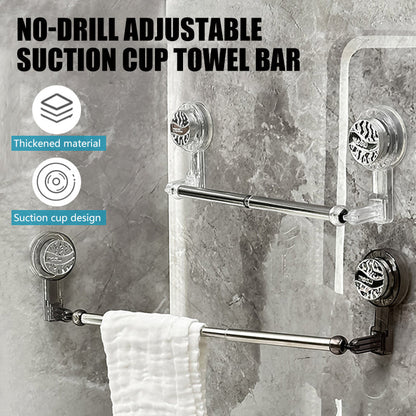 No-Drill Adjustable Suction Cup Towel Bar