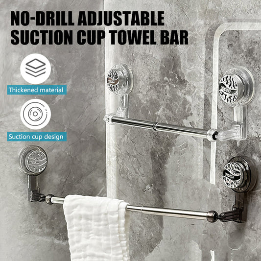 No-Drill Adjustable Suction Cup Towel Bar