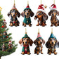 7-delige Kerstboomversiering - Hangende hondenornamenten