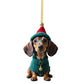 7-delige Kerstboomversiering - Hangende hondenornamenten