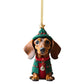 7-delige Kerstboomversiering - Hangende hondenornamenten