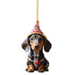 7-delige Kerstboomversiering - Hangende hondenornamenten