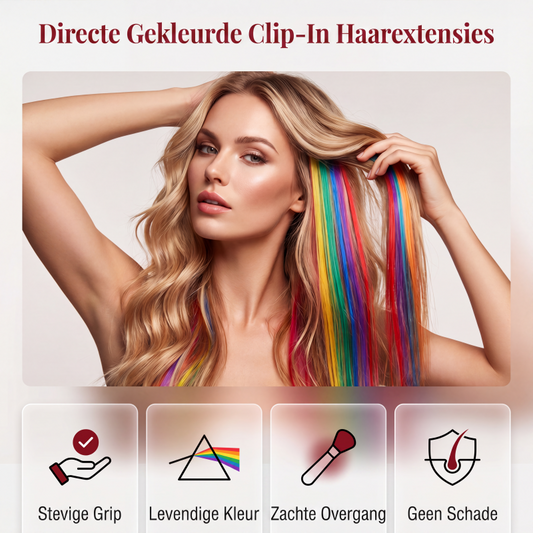 🎨 12-Delige Clip-in Haarextensies – Rechte Stijl – Kies uit Meer dan 10 Prachtige Kleuren, Perfect voor Dagelijks Gebruik en Feestjes 🌈💁‍♀️