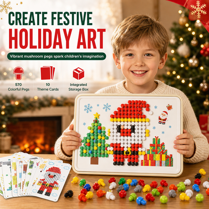 Kinderen Kerst 3D Paddenstoel Nagelbord Speelset
