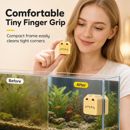 Clean Tank Glass Instantly! Double-Sided Magnetic Aquarium Cleaner
