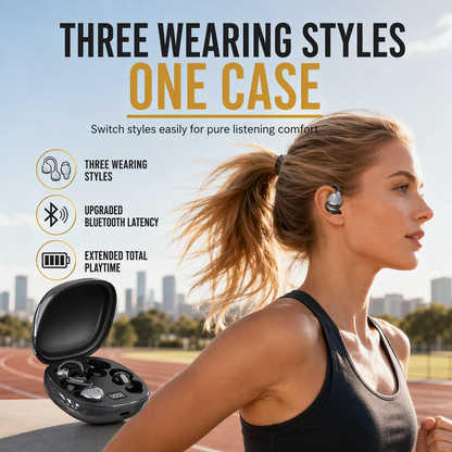 B115 3-in-1 Bluetooth-oordopjes met 6 oordopjes – Oorclips en in-ear slaapoordopjes met ruisonderdrukking en lange batterijduur