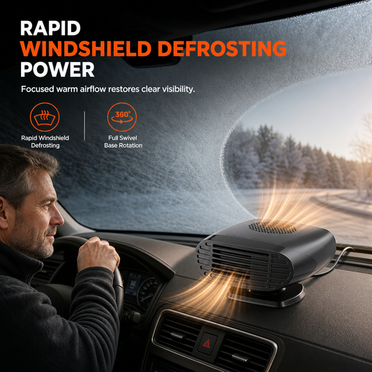 Mini 12V Autoverwarming & Ontdooiventilator voor Voorruit Ontwaseming & Verwarming
