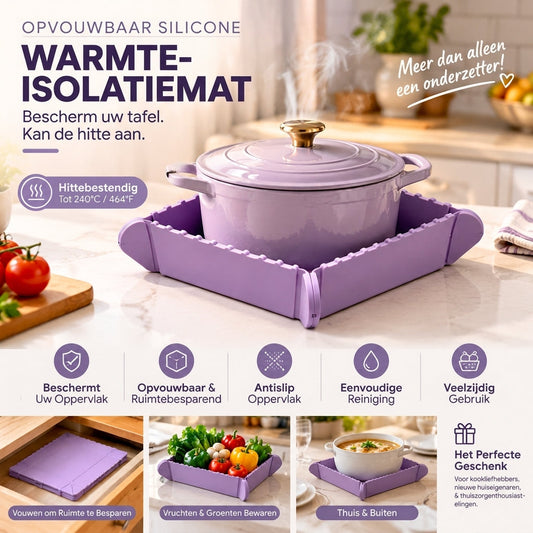 Magnetisch siliconen onderzetter 🍳🧲 | Opvouwbare Pannenonderzetter & Klein Keukenblad