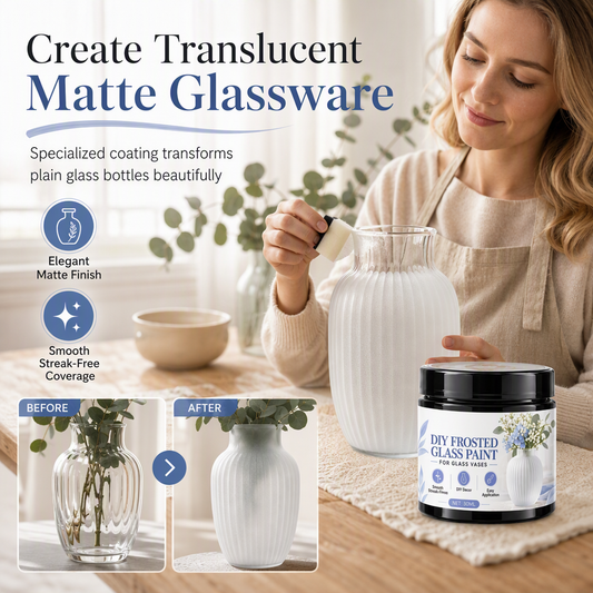 Glass Vase DIY Frosted Paint
