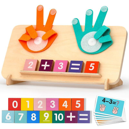 Educatief Rekenspel met Houten Cijferblokken & Vingerbord