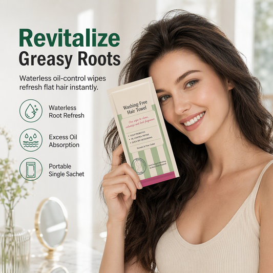 Rinse-Free Hair Cleansing Wipes for Waterless Hair Washing