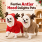 Warme Verdikte Flanellen Huisdieren Jumpsuit – Kerst Rendier Hondenkleding met 4 Pootjes & Knoopsluiting voor Kleine Honden en Katten