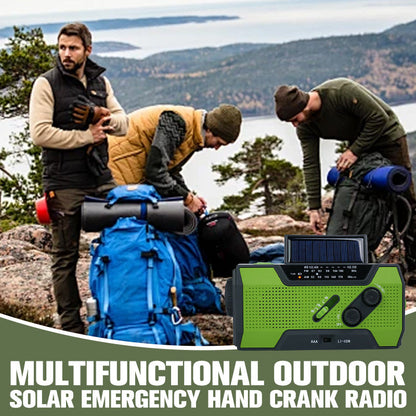 Multifunctionele Outdoor Noodradio op Zonne-energie met Handzwengel